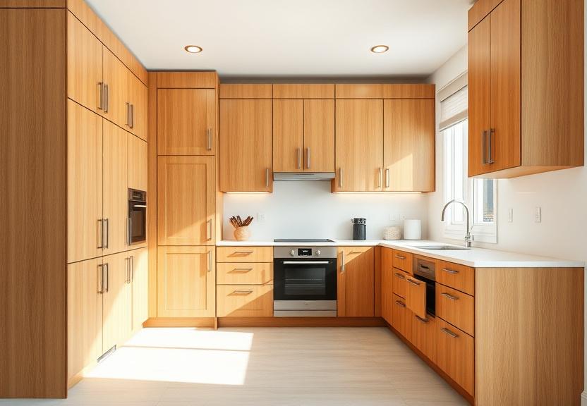 Fitted kitchen cabinetry with tall units and drawer banks